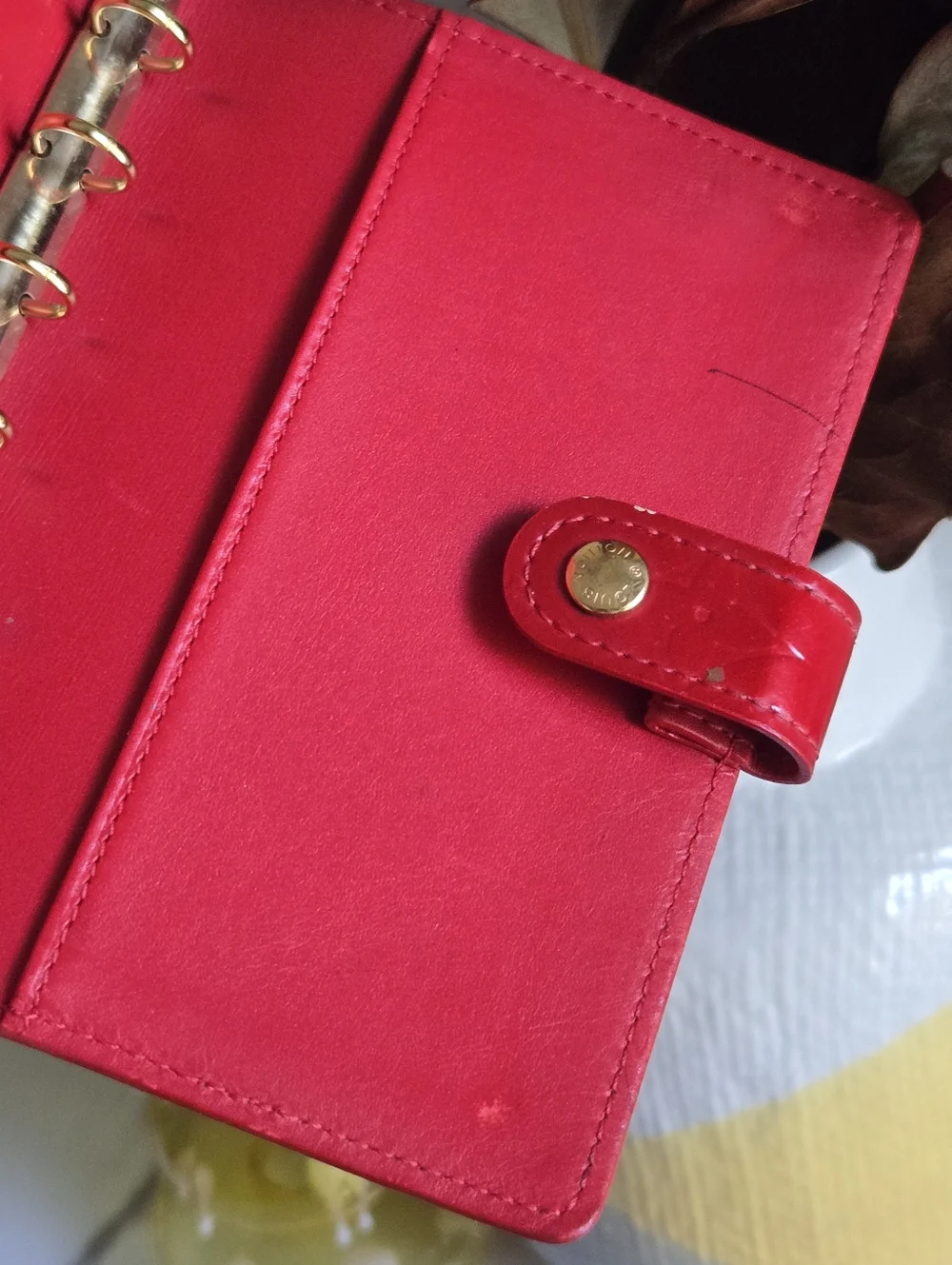 GUC Louis Vuitton PM Red Vernis Leather Agenda Cover